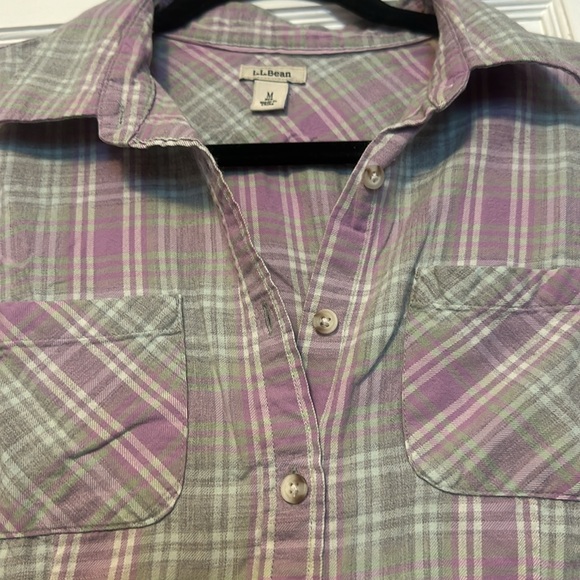 L.L. Bean, lilac and gray flannel size medium - Picture 2 of 5